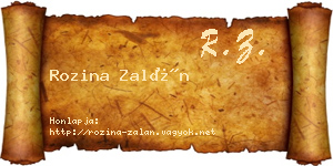 Rozina Zalán névjegykártya